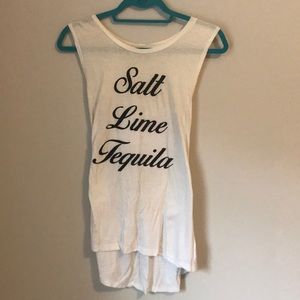 White sleeveless shirt